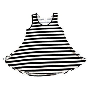 NEW XL LuLaRoe Perfect Tank Sleeveless Top Shirt Black White Stripe Swing Flowy